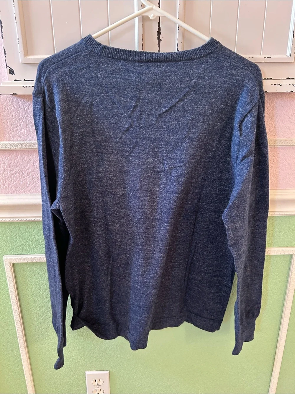 J. Crew Heathered Navy Crewneck Sweater Medium Men’s